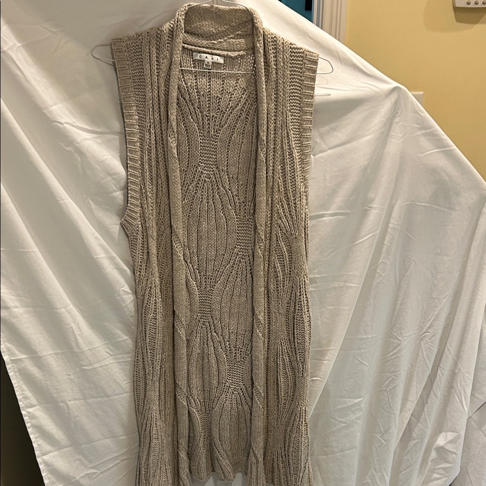 Women's Beige Knit Sweater Vest